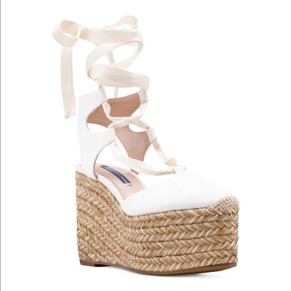 Stuart Weitzman white wedges